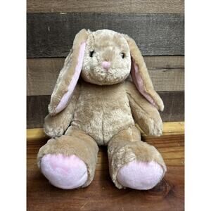 Build A Bear BAB Plush Stuffed Bunny Rabbit Tan Pink Silky Floppy Ear 16"